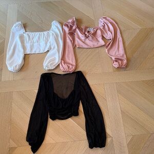 3 cropped trendy long sleeve dress tops